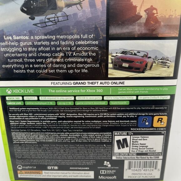 Grand Theft Auto V 5 Xbox 360 + Map - Tested - Picture 4 of 11